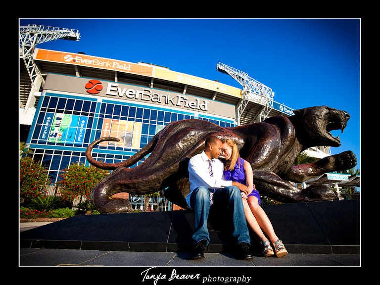 EverBank Field Engagement Photos; EverBank Field Engagement Pictures; Tonya Beaver Photography; Jacksonville Jaguars Engagement Photos; 