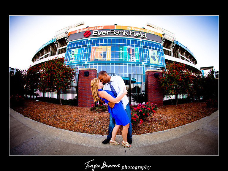 EverBank Field Engagement Photos; EverBank Field Engagement Pictures; Tonya Beaver Photography; Jacksonville Jaguars Engagement Photos; 