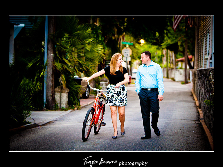 St Augustine Engagement Photographer; St Augustine Engagement Photos; St. Augustine; St. George Street Engagement Pictures; Tonya Beaver Photography; 