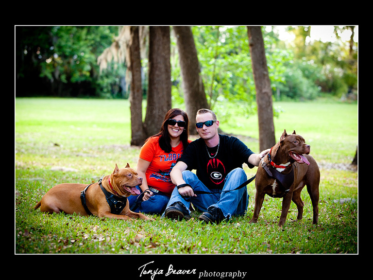 Engagement Pictures with Dogs; Jacksonville Engagement Photos; Jacksonville Engagement Photos with Dogs; Tonya Beaver Photography; Florida Georgia Engagement Photos;