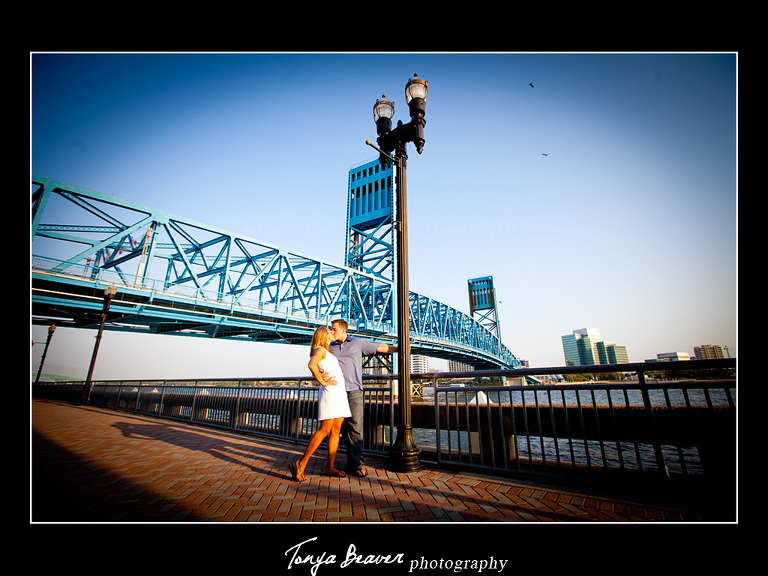 Engagement Bridge Photos, Downtown Jacksonville Engagement Photos; Bridge Engagement Photos; Tonya Beaver Photography; 