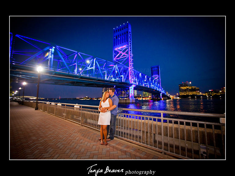 Engagement Bridge Photos, Downtown Jacksonville Engagement Photos; Bridge Engagement Photos; Tonya Beaver Photography; 