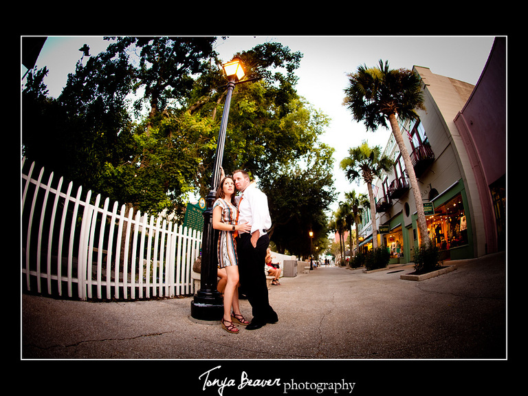 Saint Augustine Engagement Photos;  St. Augustine Engagement Photos; Tonya Beaver Photography; St. George Street Engagement Photos; 
