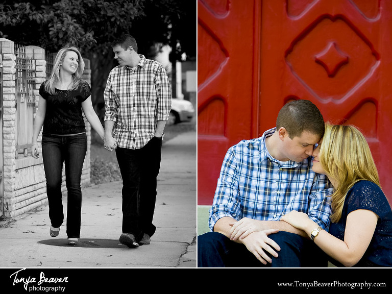 FIRST PRESBYTERIAN CHURCH ENGAGEMENT PHOTOS; DOWNTOWN JACKSONVILLE ENGAGEMENT PHOTOS; TONYA BEAVER PHOTOGRAPHY; 