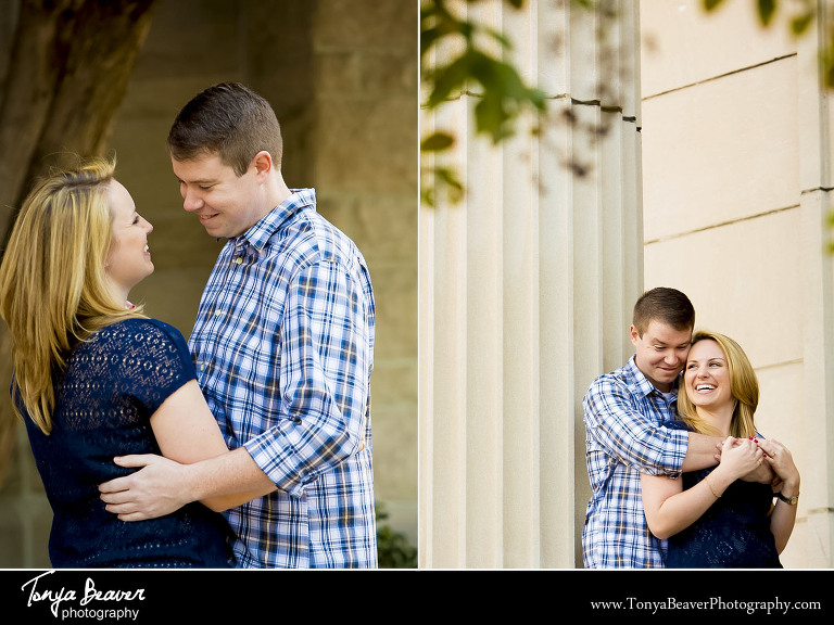 FIRST PRESBYTERIAN CHURCH ENGAGEMENT PHOTOS; DOWNTOWN JACKSONVILLE ENGAGEMENT PHOTOS; TONYA BEAVER PHOTOGRAPHY; 