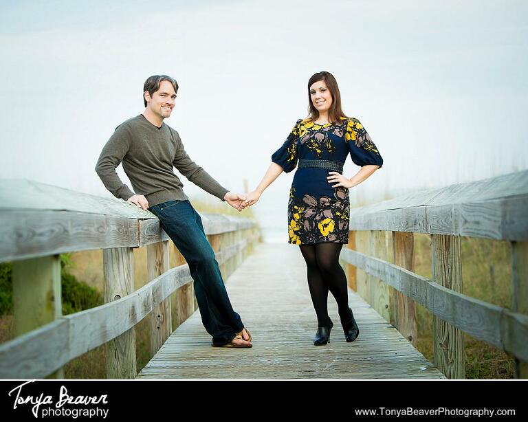 Atlantic Beach Engagement Photos; Holiday Engagement Photos; Beach Engagement Photos; Tonya Beaver Photography; 
