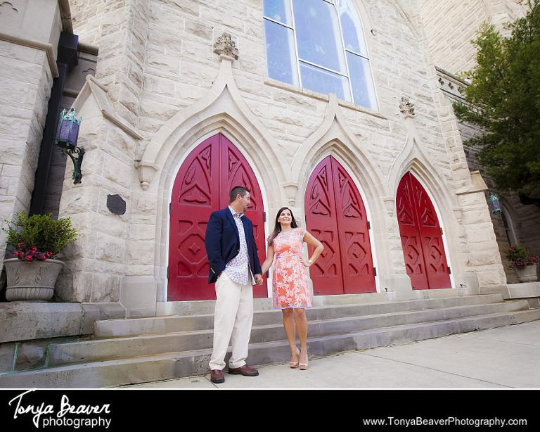 Downtown Jacksonville Engagement Photos; Bedell Building Engagement Photos; Tonya Beaver Photography; FIRST PRESBYTERIAN CHURCH ENGAGEMENT PHOTOS; 