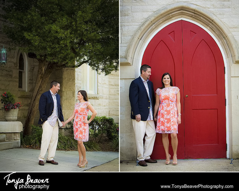 Downtown Jacksonville Engagement Photos; Bedell Building Engagement Photos; Tonya Beaver Photography; FIRST PRESBYTERIAN CHURCH ENGAGEMENT PHOTOS; 