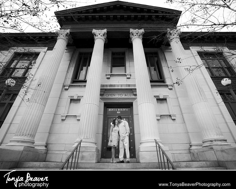 Downtown Jacksonville Engagement Photos; Bedell Building Engagement Photos; Tonya Beaver Photography; FIRST PRESBYTERIAN CHURCH ENGAGEMENT PHOTOS; Jacksonville Main Library Engagement Photos; 