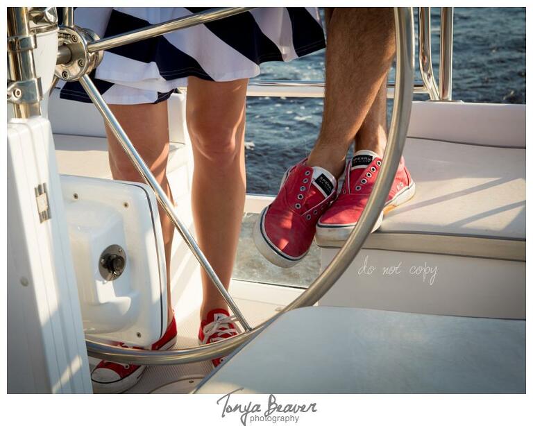 Sunset Sailing Engagement Photos; Sailing Engagement Photos; Western Carolina Sailing Club Engagement Photos; Jacksonville Sailing Engagement Photos; Tonya Beaver Photography; 