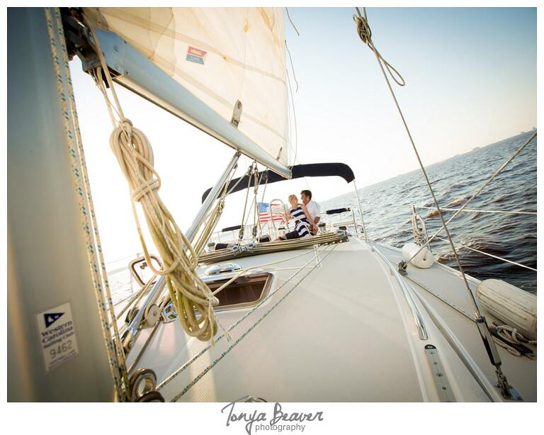 Sunset Sailing Engagement Photos; Sailing Engagement Photos; Western Carolina Sailing Club Engagement Photos; Jacksonville Sailing Engagement Photos; Tonya Beaver Photography; Western Carolina Sailing Club Engagement Photos; 