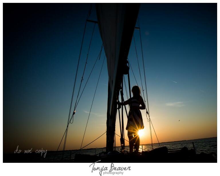 Sunset Sailing Engagement Photos; Sailing Engagement Photos; Western Carolina Sailing Club Engagement Photos; Jacksonville Sailing Engagement Photos; Tonya Beaver Photography; 