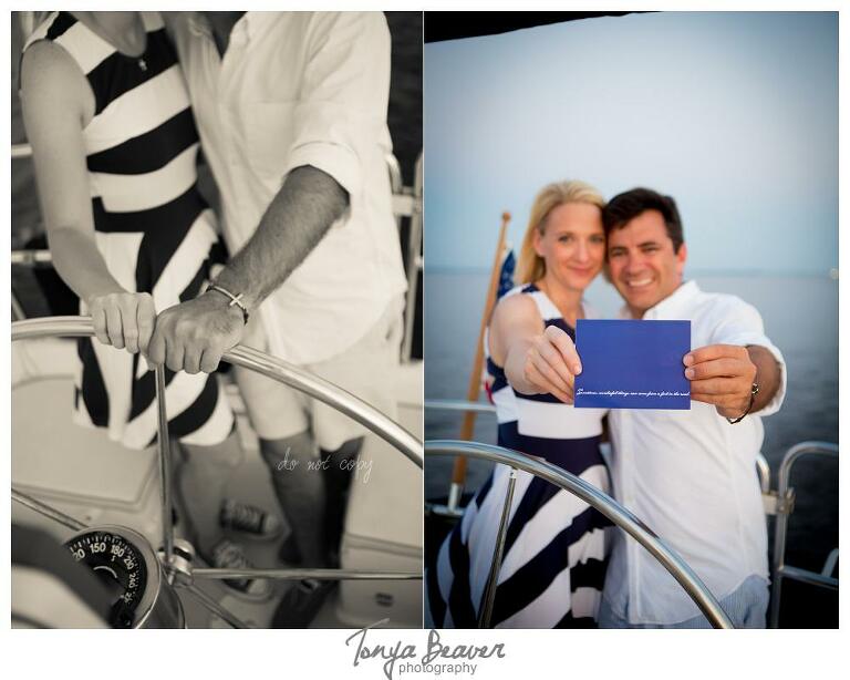 Sunset Sailing Engagement Photos; Sailing Engagement Photos; Western Carolina Sailing Club Engagement Photos; Jacksonville Sailing Engagement Photos; Tonya Beaver Photography; 