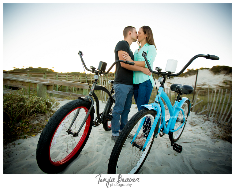 Hanna Park Engagement Photos by Tonya Beaver Photography; Kathryn Abbey Hanna Park Engagement Photos by Tonya Beaver Photography;  Tonya Beaver Photography; Engagement Pictures With Bikes; 