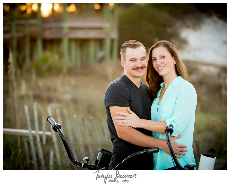 Hanna Park Engagement Photos by Tonya Beaver Photography; Kathryn Abbey Hanna Park Engagement Photos by Tonya Beaver Photography;  Tonya Beaver Photography; Engagement Pictures With Bikes; 