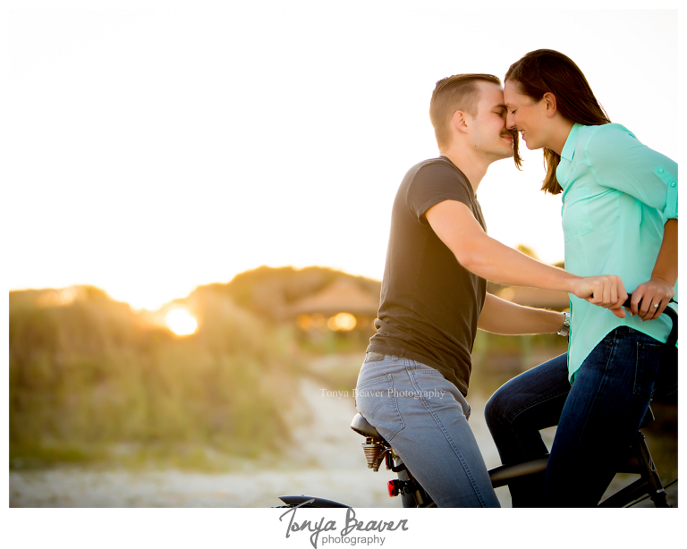Hanna Park Engagement Photos by Tonya Beaver Photography; Kathryn Abbey Hanna Park Engagement Photos by Tonya Beaver Photography;  Tonya Beaver Photography; Engagement Pictures With Bikes; 